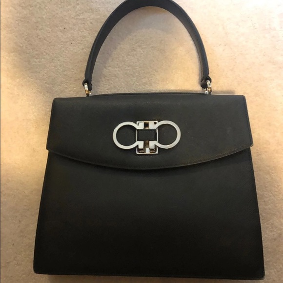 Salvatore Ferragamo Handbags - Ferragamo $1800 saffiano leather bag black